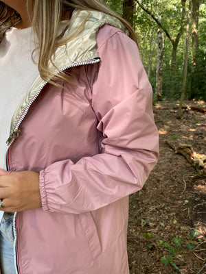 REVERSIBLE RAINCOAT - PRETTY PINK / GOLD